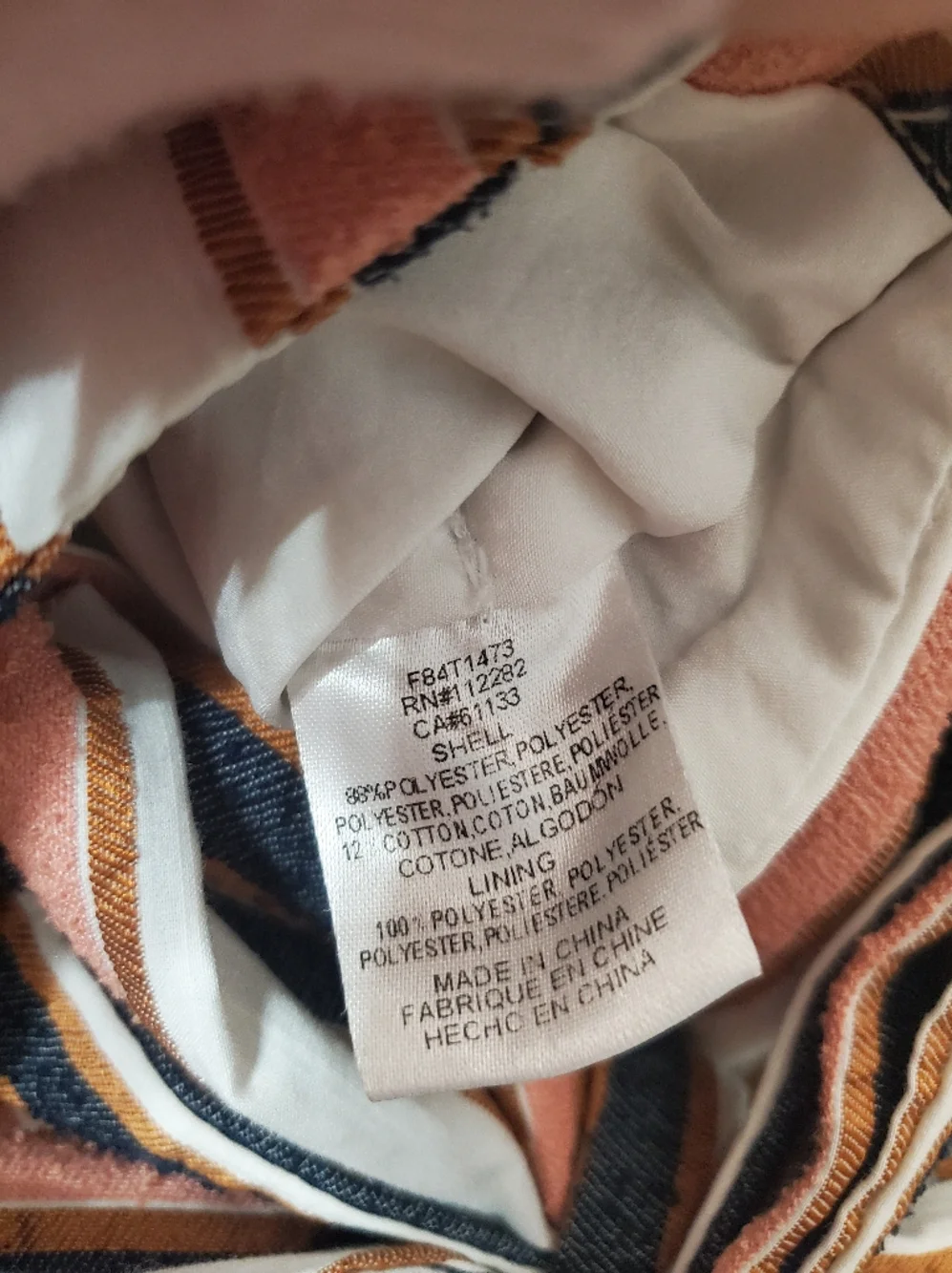 Adelyn Rae Striped Ruffle Open-Back Tie-Front Crop Top in Pink, Navy & White. S. - Picture 7 of 9